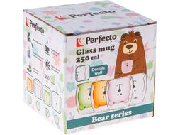 Стакан стеклянный с двойными стенками, 250 мл, зеленый, серия Bear, PERFECTO LINEA