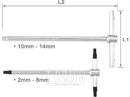 Ключ шестигранный 4х90x180мм T-Type TOPTUL AGDB0418