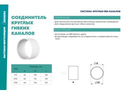 Муфта воздуховода 2123 гибких систем d=125мм ZERNBERG 10217411