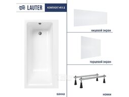 Ванна акриловая Lauter Seraphina 160x80 / 2112160L (с ножками, лицевым и торцевым экранами)