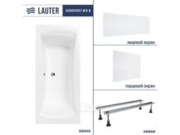 Ванна акриловая Lauter Belgravia 200x90 / 21110200 (с ножками, лицевым и торцевым экранами)