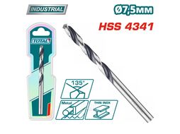 Сверло по металлу HSS 7,5 мм TOTAL TAC1200754