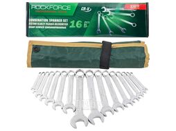 Набор ключей комбинированных 16пр. 6-19,22,24мм RockFORCE RF-5161P Premium