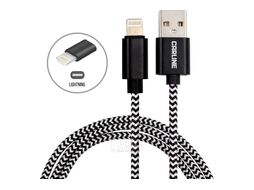 Кабель CARLINE USB-Lightning, тканевая оплетка,1 метр, 2,1 Ампера CARLINE CAB02121