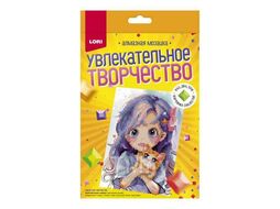 Алмазная мозаика 15*20см детская "Домашний любимец" (картон, частичное заполнение) LORI Амк-024