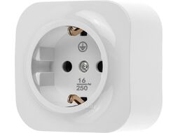Розетка 1-ая (открытая, с/з) белая, Bailly, LEIDEN ELECTRIC 806004
