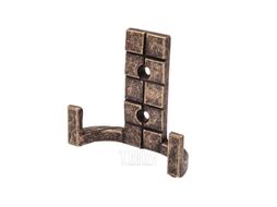 Крючок меб. двухрожковый мет. TETRIS старое золото AKS