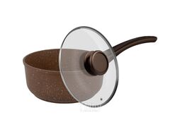 Ковш MAUNFELD CARMEL MF18CRM01SP из литого алюминия со стеклянной крышкой, 18 см, 1,6 л