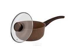 Ковш MAUNFELD CARMEL MF18CRM01SP из литого алюминия со стеклянной крышкой, 18 см, 1,6 л