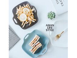 Тарелка-блюдо керамическая, 19х18.5х4.7 см, серия ASIAN, черная, PERFECTO LINEA