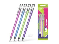 Набор шариковых ручек Erich Krause Ultra-20 Stick Glitter / 61033 (4шт, синий)