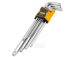 Набор ключей шестигранных 9пр. HEX/TORX, экстрадлинных (Hex: 1.5, 2, 2.5, 3, 4, 5, 6, 8, 10, Torx: T10, T20, T27, T30, T40, T50, T55) JCB JCB-5093TXL