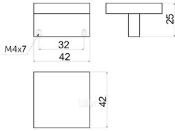 Ручка меб. кнопка мет. UZ40 32 хром, AKS