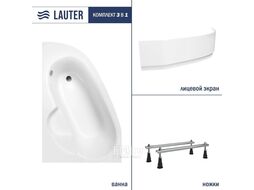 Ванна акриловая Lauter Valencia 140x95 / 2102140L (с ножками и лицевым экраном)