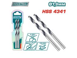 Сверло по металлу HSS 1мм TOTAL TAC1200014 (2 шт)