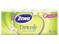 Носовые платки 3-х слойные 10*10 (Со) Zewa Deluxe Ромашка