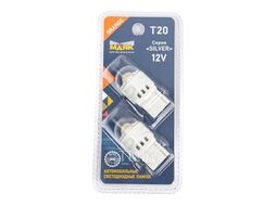 Комплект светодиодных ламп W21W 12V T20 6SMD(2835) W3x16d ORANGE (к-т 2шт. в блистере) серия SILVER МАЯК 12T20-OR/SL11/2BL