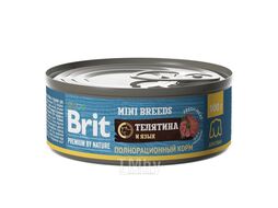 Консервы для взрослых собак мелких пород с телятиной и языком, 100 г Brit Premium 5048953