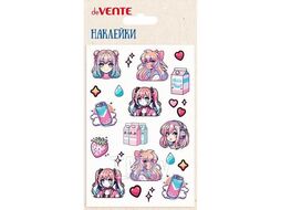 Наклейки обьемные 10*15см "Anime girl", многоразовые, блистер deVente 8002450