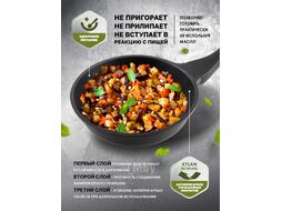 Сковорода ф 26х6.0 см, алюм., антиприг. покр., серия Black, PERFECTO LINEA