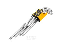 Набор ключей Г-образных TORX экстра длинных 9пр.(Т10, Т15, Т20, Т25, Т27, Т30, Т40, Т45, Т50)в пластиковом держателе JCB JCB-5098XL