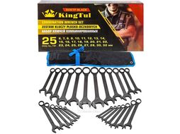 Набор ключей комбинированных 25пр. (6-28, 30, 32мм),на полотне KINGTUL KT-5261P BLACK