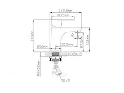 Смеситель латунный для раковины и умывальника "Oasis" L3013MG (М32x1,5, 8,7см)