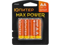 Батарейка AA LR6 1,5V alkaline 4шт. ЮПИТЕР MAX POWER (JP2201)