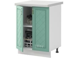Шкаф-стол кухонный Mio Tesoro Модена ШН 600 (белый/дуб бирюзовый)