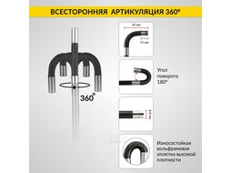 Видеоэндоскоп профессиональный управляемый 4х360, экран 4.5", 1Мп, 1280х720, 1м, 4мм зонд, всесторонняя артикуляция iCartool IC-VC104AW