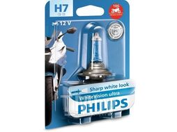Лампа галогенная H7 12V 55W WhiteVision ultra 4200K moto блистер PHILIPS 12972WVUBW
