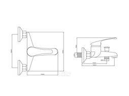 Смеситель настенный латунный для ванной комнаты "Oasis" L2002M_Mic (G1/2, 14,5см)