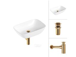 Умывальник Lauter 21454 + клапан 21190G + сифон 21635G (золото)