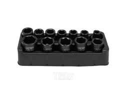Набор головок ударных, 12пр., 1/2'' 6гр. (10, 12, 13, 14, 15, 16, 17, 18, 19, 21, 22, 24мм), в метал. Кейсе JCB JCB-4129-5MPB