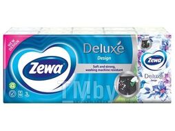 Носовые платки Deluxe Design 3 слойные 10шт (Со) Zewa