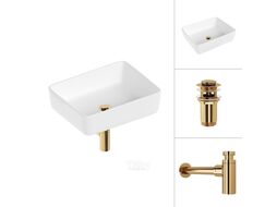 Умывальник Lauter 21674 + клапан 21190G + сифон 21635G (золото)