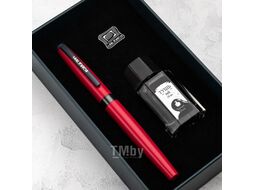 Ручка перьевая EF, металл, с конвертером, набор чернила + значок Малевичъ 196449