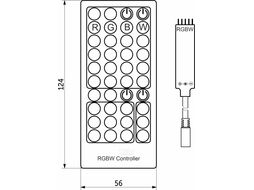 Контроллер для светодиодной ленты RGBW, с пультом, 12/24V, 192W/384W, AKS