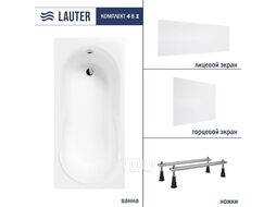 Ванна акриловая Lauter Celeste 160x70 / 21060060 (с ножками, лицевым и торцевым экранами)