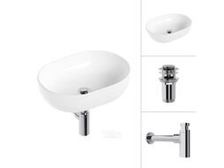 Умывальник Lauter 21836A + клапан 21190CH + сифон 21635CH (хром)