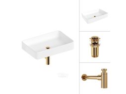 Умывальник Lauter 21842 + клапан 21190G + сифон 21635G (золото)