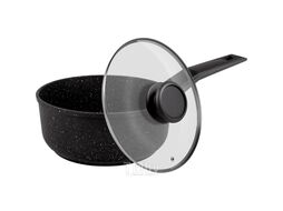Ковш MAUNFELD GALAXITE MF18GLX01SP из литого алюминия со стеклянной крышкой, 18 см, 1,6 л