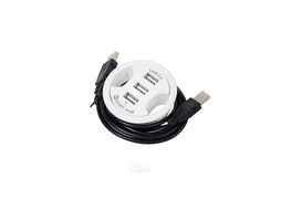 Разветвитель USB, 3 выхода, белый, AKS