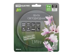 Лента светодиодная SMD5050-60 LED/м-IP65-12 В-14,4 Вт/м-6000 К блистер TDM SQ0331-0348