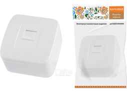 Розетка компьютерная (RJ-45) открытой установки IP20, белая "Дача" Народная TDM SQ1824-0011