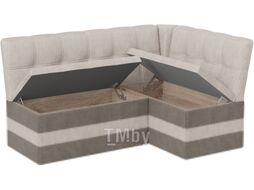 Уголок кухонный мягкий ТриЯ Оскар исп.2 (микровелюр Wellmart Dark Beige/Latte)
