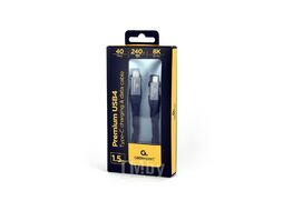Кабель USB4 CCBP-USB4-CMCM240-1.5M Gembird 1.5m USB4 Gen3x2 Type-C PD 100W Cablexpert