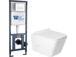 Унитаз подвесной с инсталляцией Saniteco KW-9004W + Marberg 410 SE CR + Marberg 410
