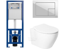 Унитаз подвесной с инсталляцией Saniteco KW-99046 + 64077 + S-IN-MZ-LINK_PRO