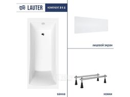 Ванна акриловая Lauter Aurora 170x75 / 21010075 (с ножками и лицевым экраном)